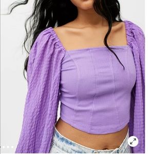 Urban Outfitters Purple Puff Sleeve Blouse💜 size small